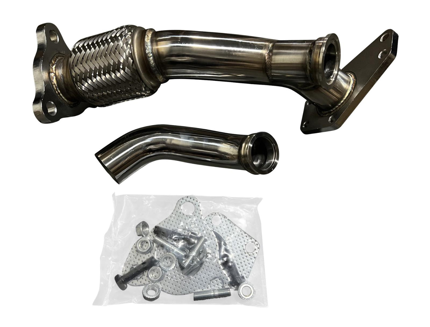 JackSpania Racing EWG external wastegate up pipe dump tube for Subaru Legacy Outback, 3-bolt exhaust part, durable metal construction.