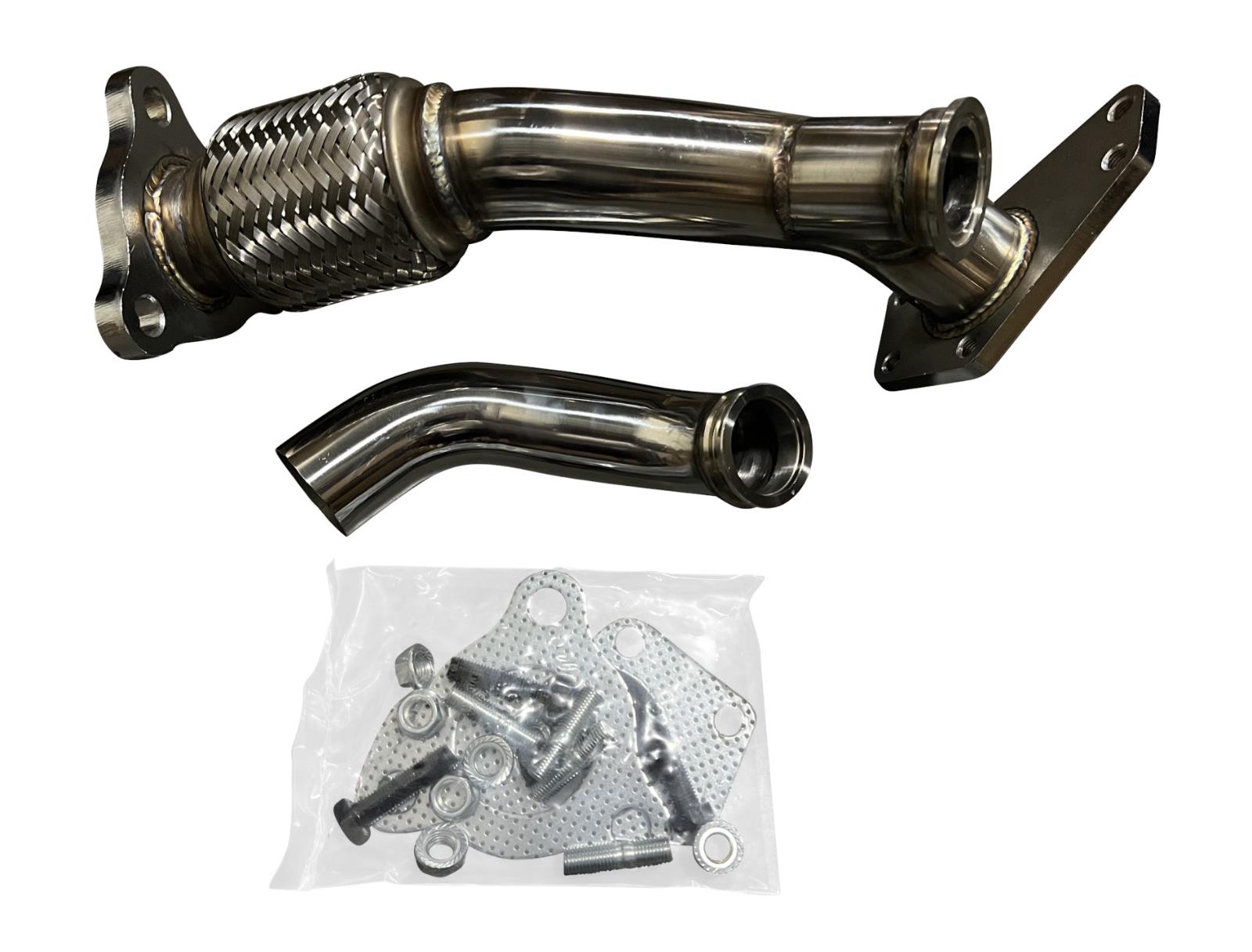 JackSpania Racing EWG external wastegate up pipe dump tube for Subaru Legacy Outback, 3-bolt exhaust part, durable metal construction.