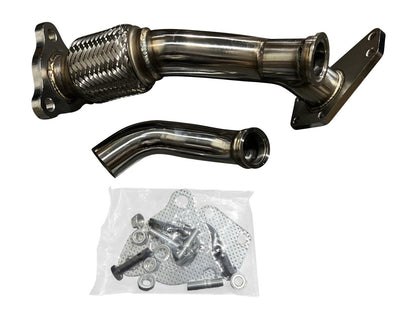 JackSpania Racing EWG external wastegate up pipe dump tube for Subaru Legacy Outback, 3-bolt exhaust part, durable metal construction.