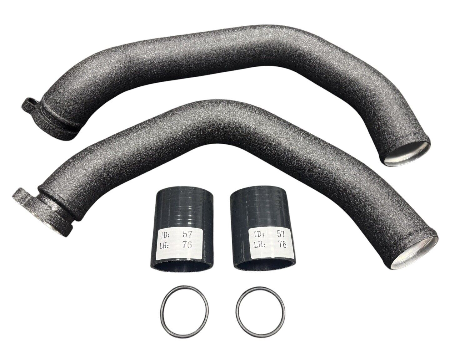 JackSpania Racing charge pipe upgrade kit for BMW M3, M4, M2 Competition F80 F82 F87 S55 engine parts, black metal with silicone connectors