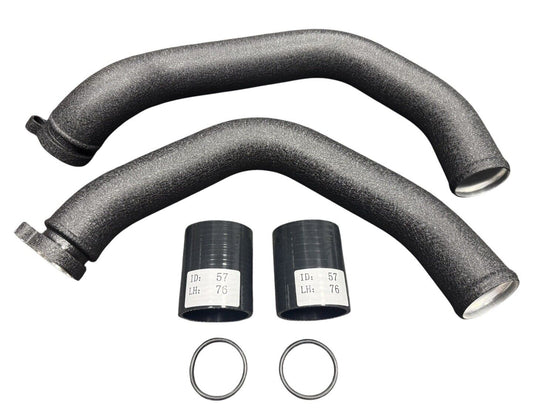 JackSpania Racing charge pipe upgrade kit for BMW M3, M4, M2 Competition F80 F82 F87 S55 engine parts, black metal with silicone connectors