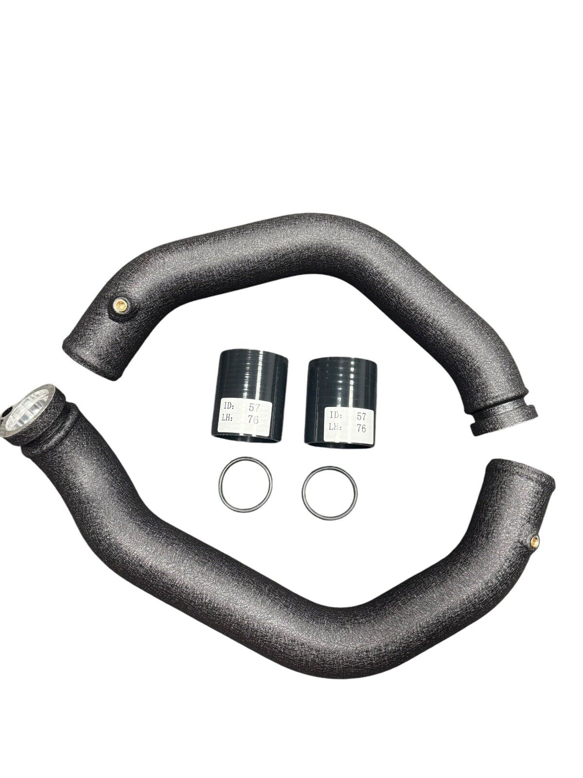 JackSpania Racing charge pipe upgrade kit for BMW M3, M4, M2 Competition F80 F82 F87 S55 engine parts, black silicone with clamps