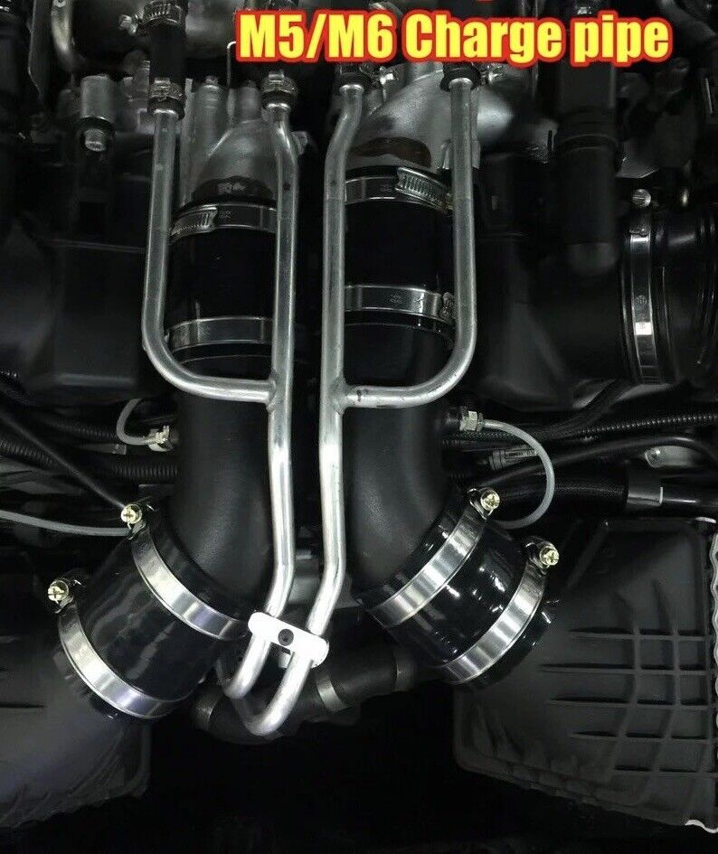 High flow turbo charge pipe upgrade kit for BMW F10, F12, F13 M5 M6 with S63 engine, by JackSpania Racing, engine parts image
