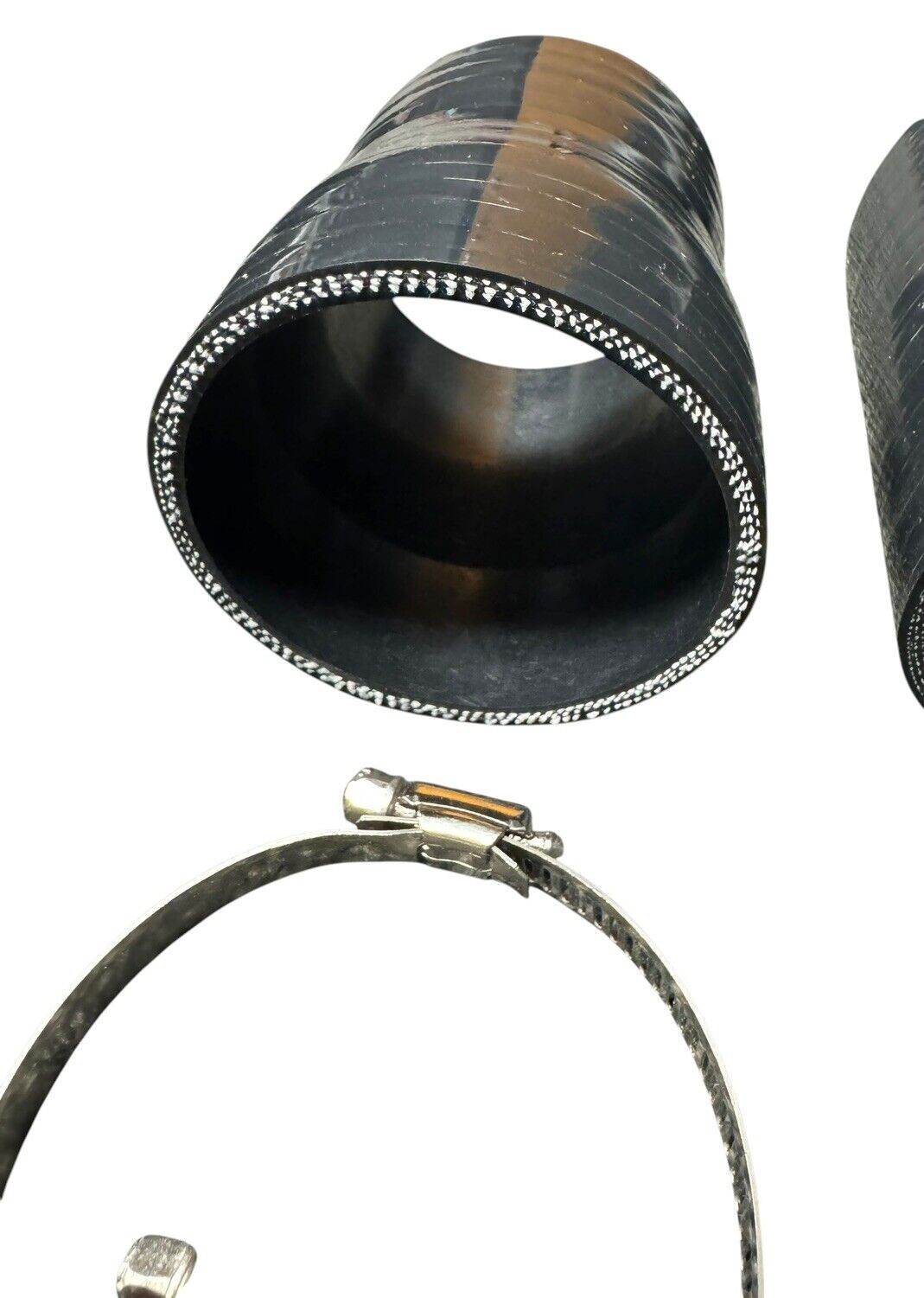 JackSpania Racing high flow turbo charge pipe upgrade kit installed in a BMW F10 F12 F13 M5 M6 engine, showcasing the engine parts.