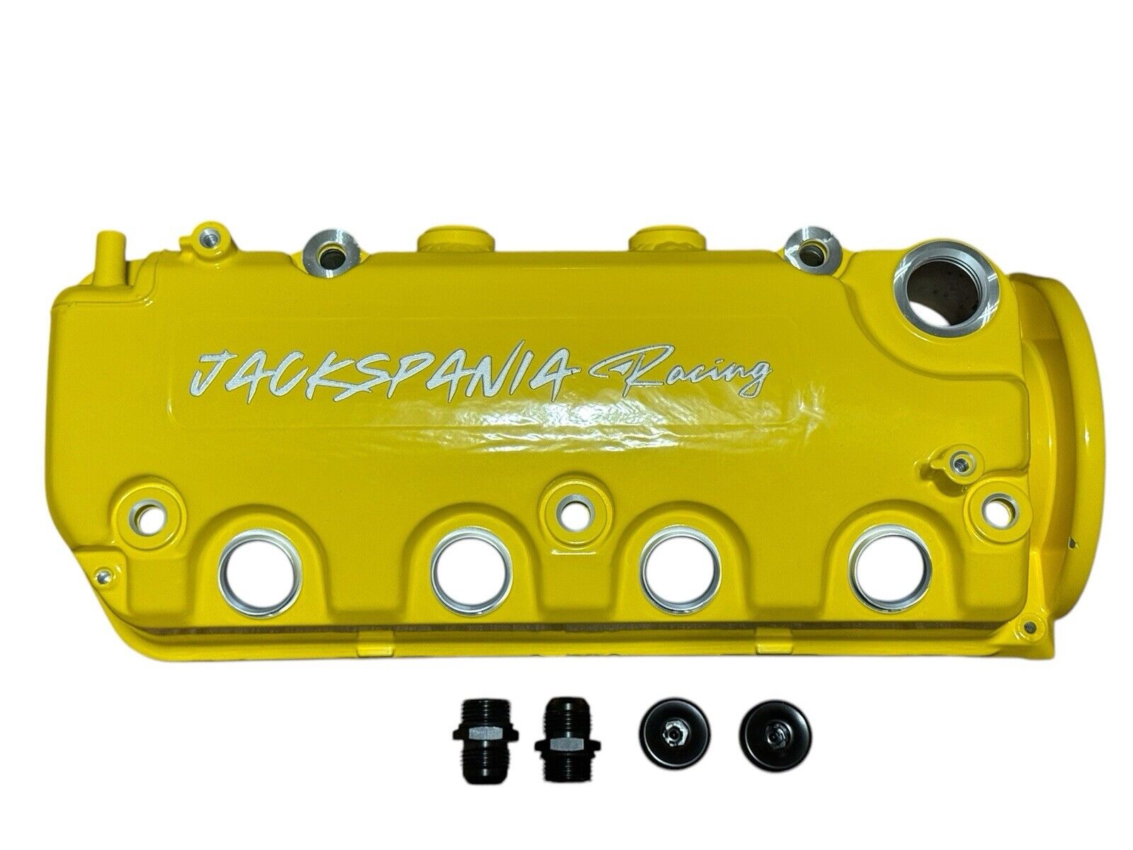 Vented D Series Honda valve cover for D15, D16Y7, D16Y8, D16Z6 engines, JackSpania Racing engine parts, metal with vent openings.