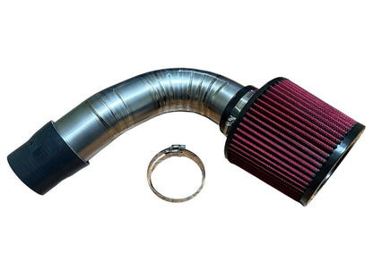 Titanium pie cut cold air intake pipe with high flow filter for K20 K24 K Swap, featuring sleek finish and durable construction.