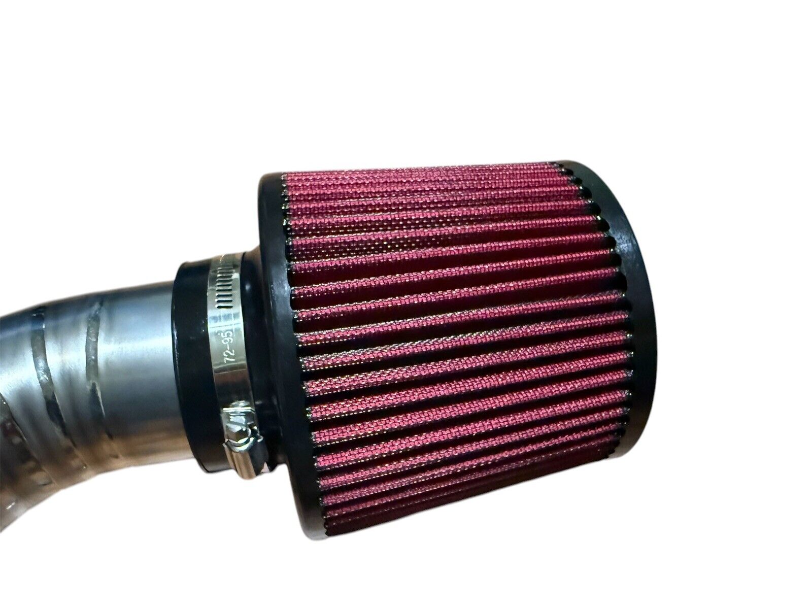 Titanium pie cut cold air intake pipe with high flow filter for K20 K24 K Swap engines, by JackSpania Racing