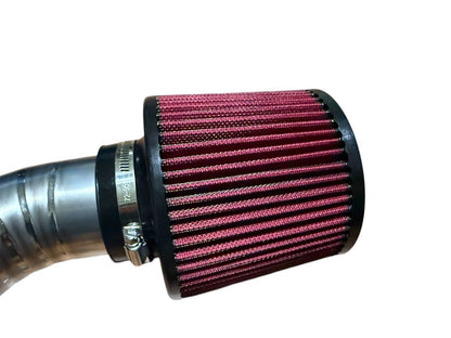 Titanium pie cut cold air intake pipe with high flow filter for K20 K24 K Swap engines, by JackSpania Racing