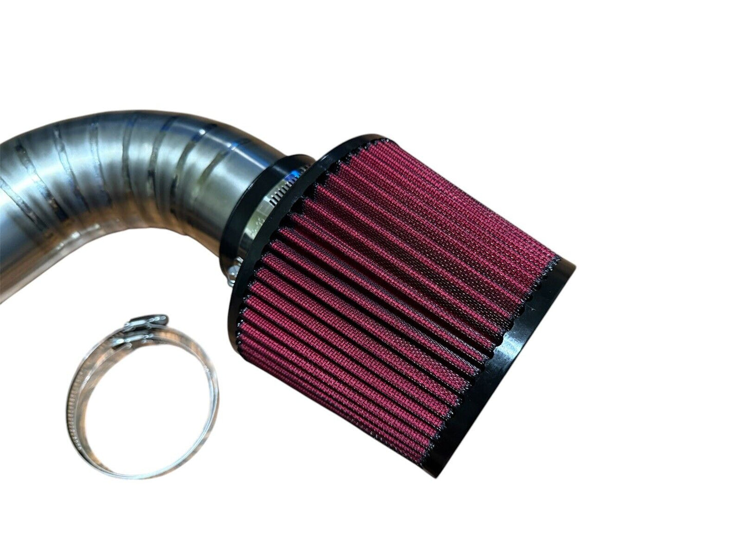 JackSpania Racing K20 K24 3-inch titanium pie cut cold air intake pipe with high flow filter for K swap engines.