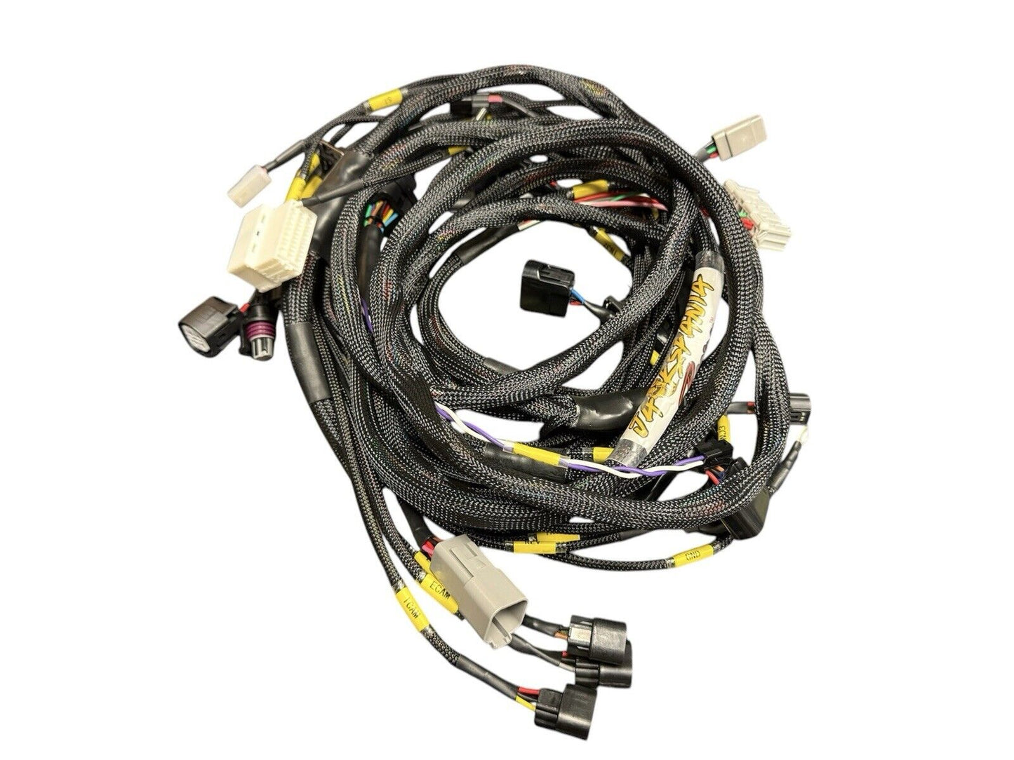 JackSpania Racing K20 K24 FT450 Fuel Tech K Series tucked engine harness for Honda Acura K swap, showing detailed wiring connections.