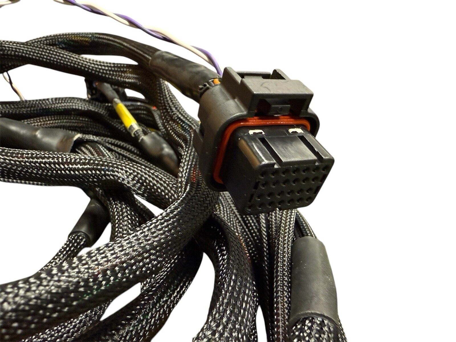 JackSpania Racing K20 K24 FT450 Fuel Tech K Series tucked engine harness for Honda Acura K swap, showing detailed wiring and connectors.