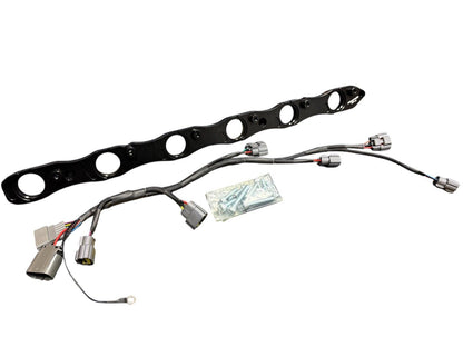 VR38 twin cam ignition coil conversion kit for Nissan RB R32 GTR engine, featuring JackSpania Racing brand engine parts.