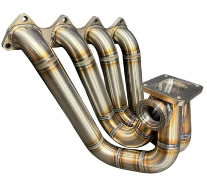 JackSpania Racing D Series T4 Top Mount Turbo Manifold for D15 D16 engines, 44mm 316SS back-purged exhaust part for EG and EK.