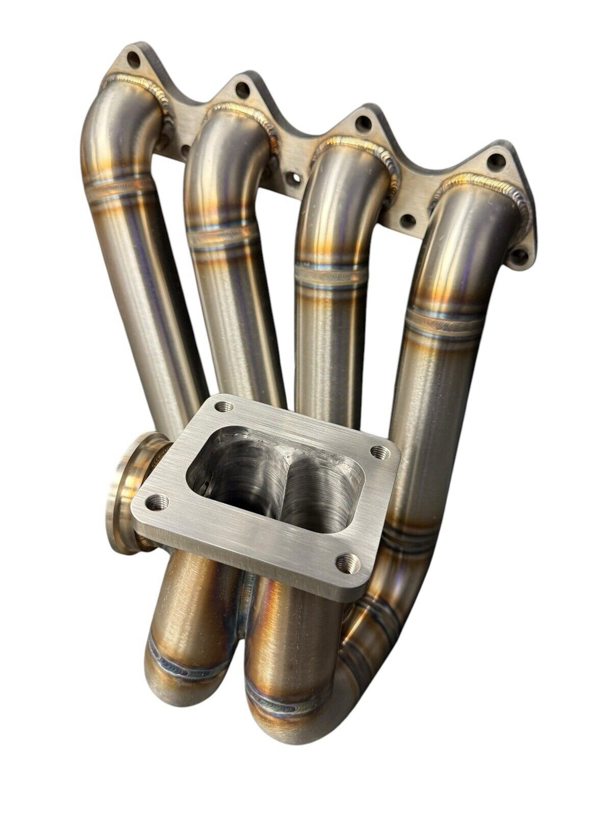 JackSpania Racing D Series T4 Top Mount Turbo Manifold for D15 D16 engines, 44mm 316SS back purged exhaust part on engine bay
