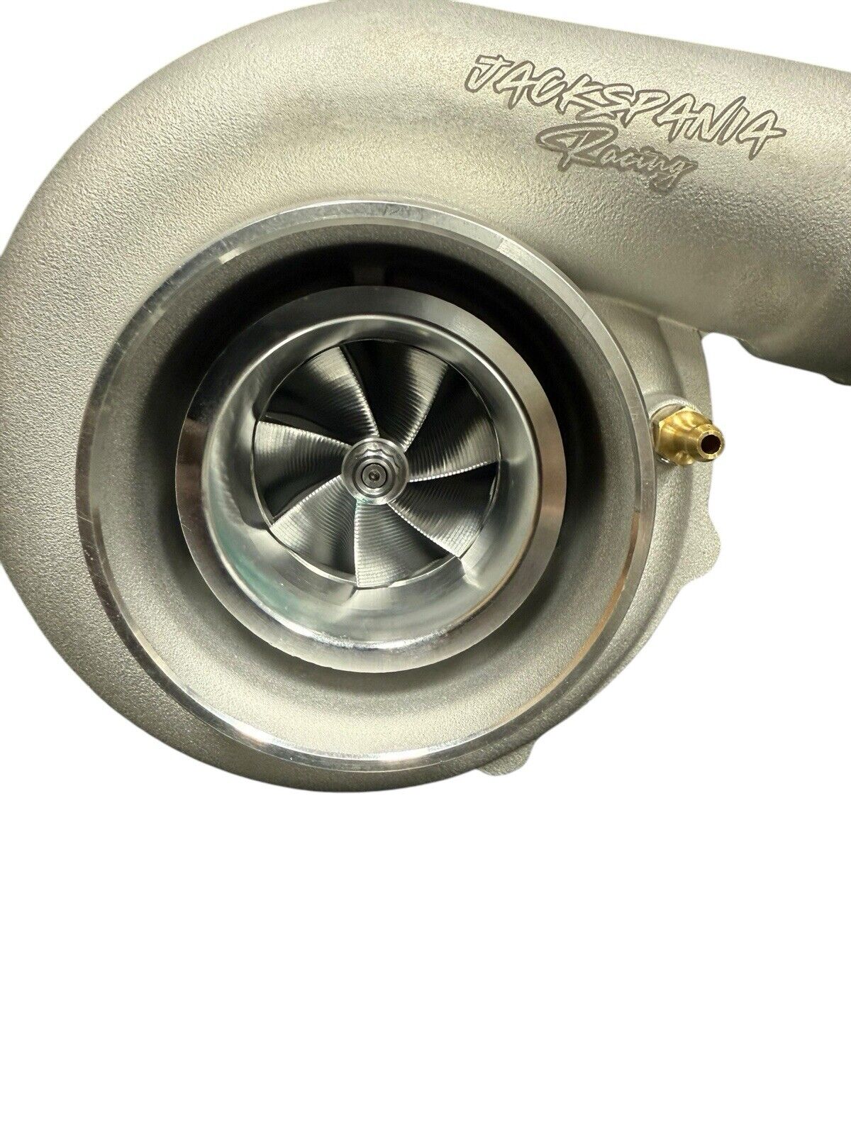 JackSpania Racing Billet Wheel Turbo T3 T4 dual V-band turbine housing for high-performance engine applications.