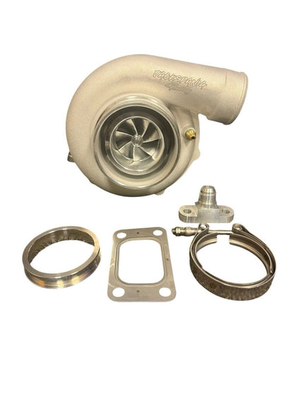 JackSpania Racing Billet Wheel Turbo T3 T4 dual V-band turbine housing for high-performance engine upgrade, model 5862.