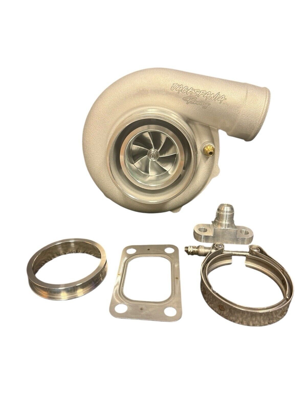 JackSpania Racing Billet Wheel Turbo T3 T4 dual V-band turbine housing with A/R .81 .82 for high-performance engine applications