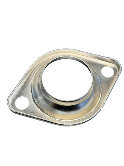 Universal 2.5-inch manifold flange for JDM ITR exhaust systems, shown with a Civic Integra EG EK compatible flange by JackSpania Racing.