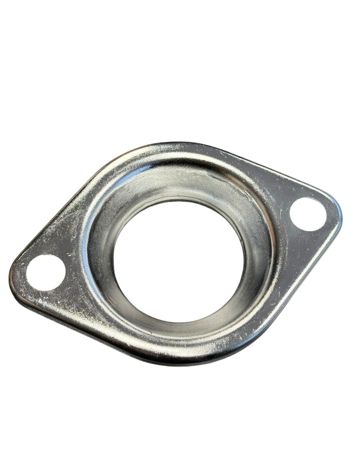 Universal 2.5-inch manifold flange for JDM ITR exhaust systems, shown on a Civic or Integra engine bay by JackSpania Racing