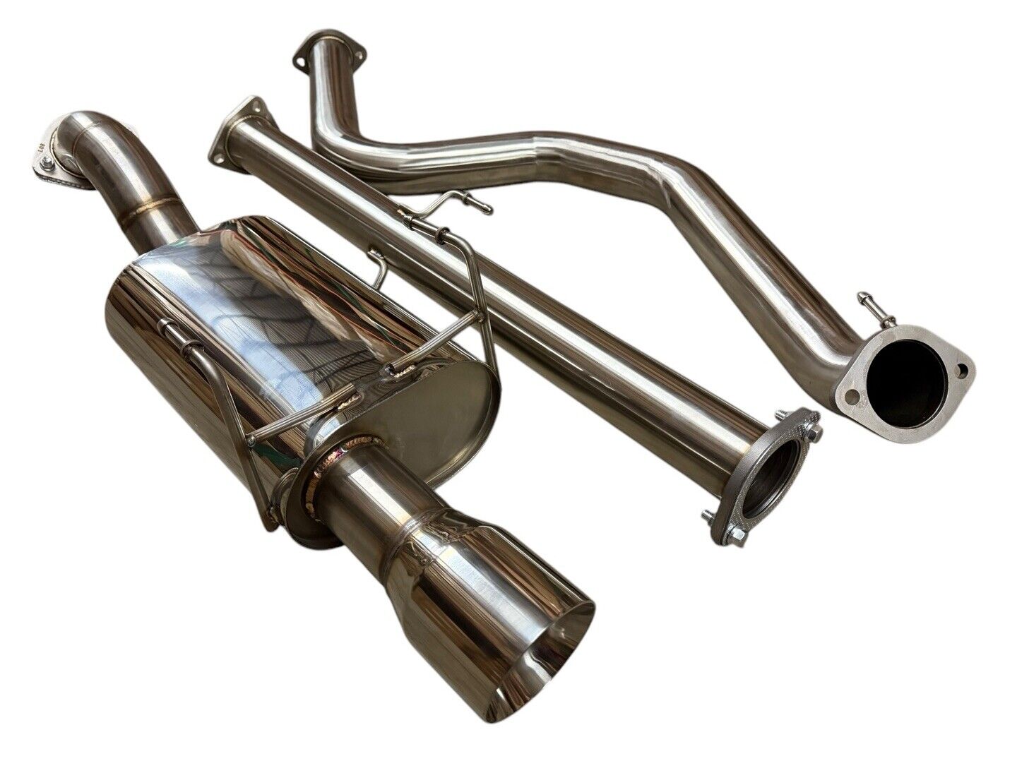 Stainless steel 3-inch catback exhaust muffler for Honda Civic 92-00 2 and 4-door EX by JackSpania Racing.