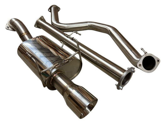 Stainless steel 3-inch catback exhaust muffler for Honda Civic 92-00 2 and 4-door EX by JackSpania Racing.