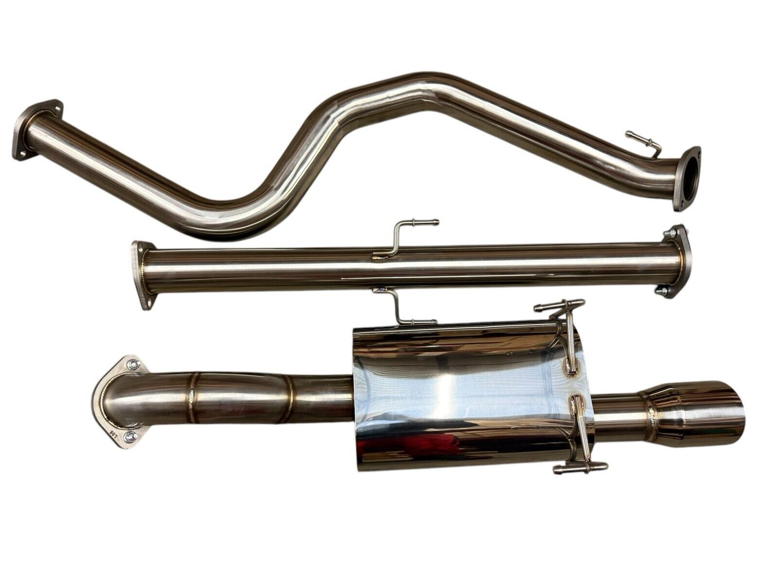 Stainless steel 3-inch catback exhaust muffler for Honda Civic 92-00 2 and 4 door models by JackSpania Racing.