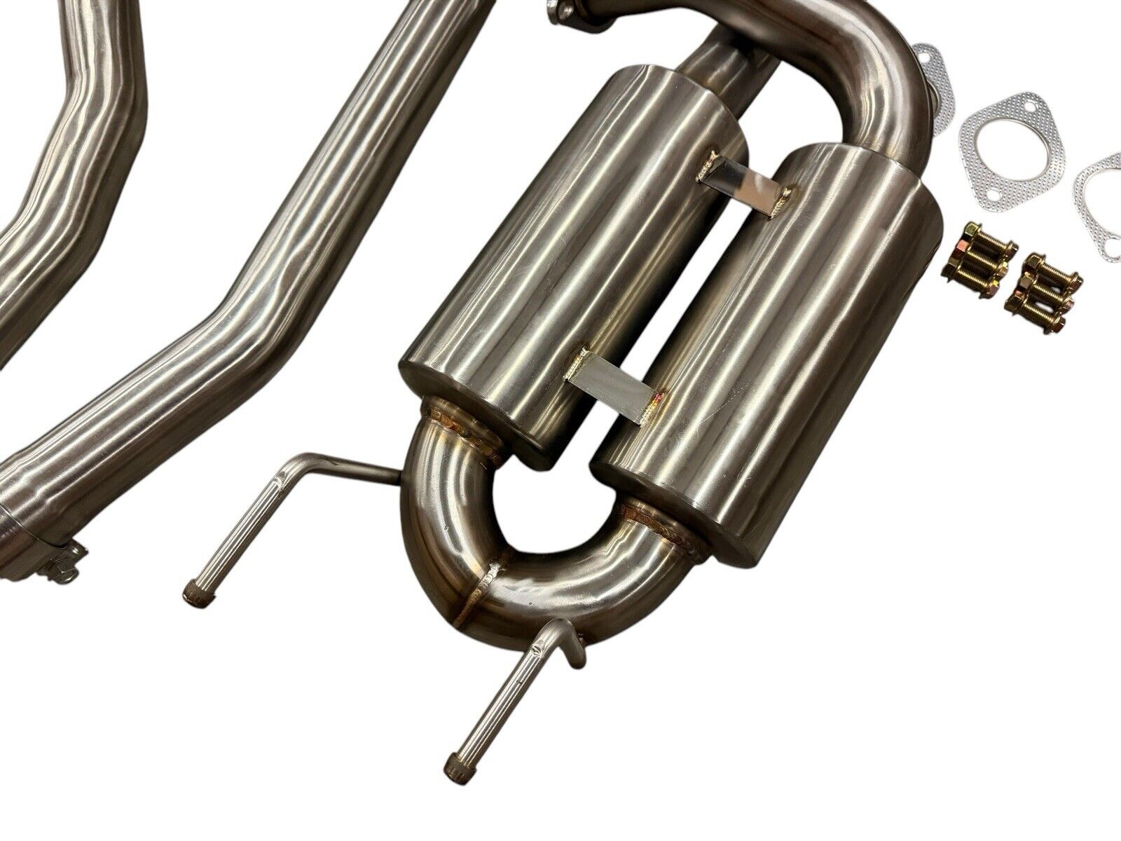 Stainless steel catback exhaust system for Mazda MX-5 Miata ND 2.0L, 2015-2023, by JackSpania Racing, shown on vehicle.