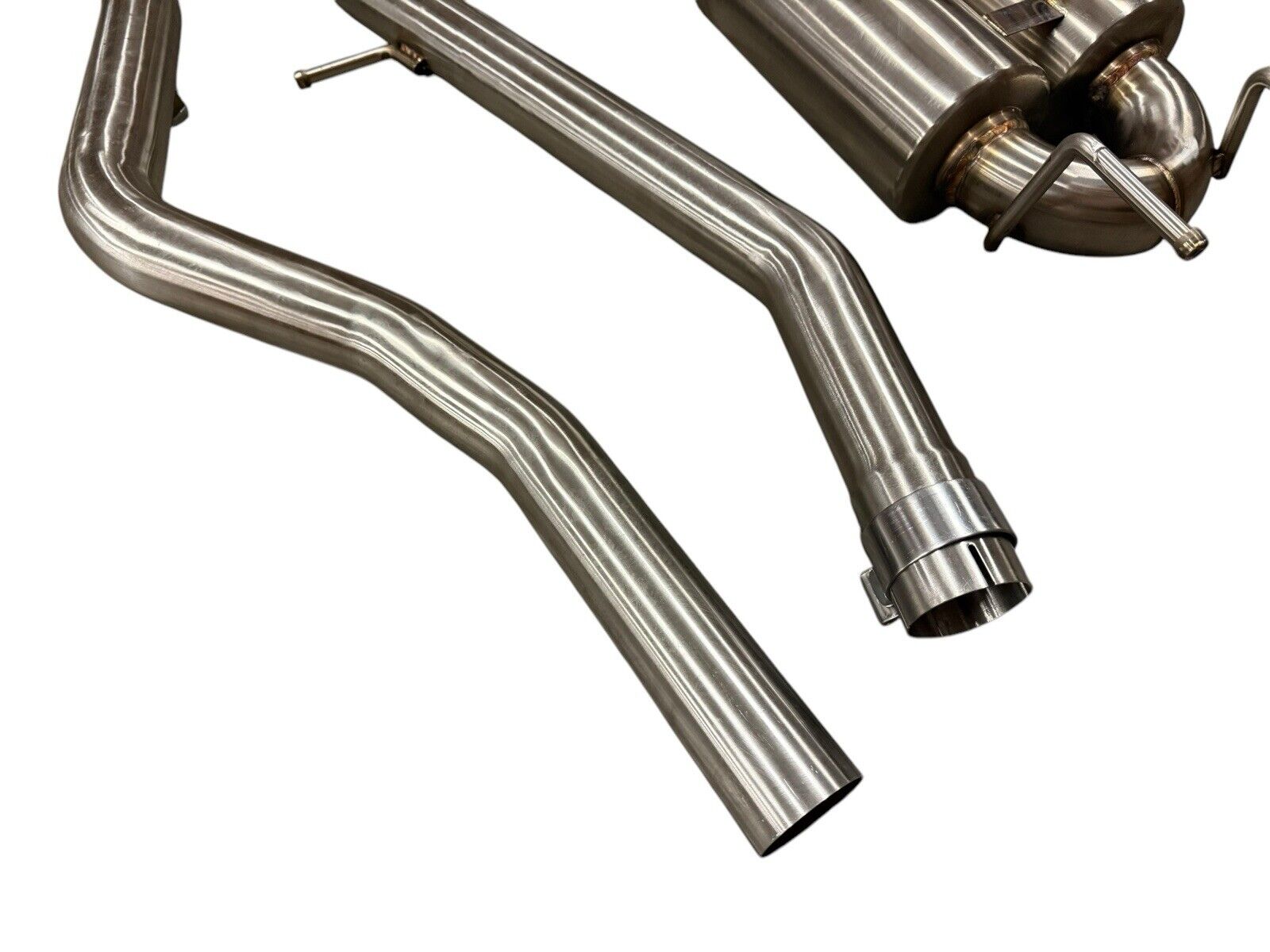 Stainless steel catback exhaust system for Mazda MX-5 Miata 2.0L ND 4th gen by JackSpania Racing, showing the polished exhaust pipes and muffler.