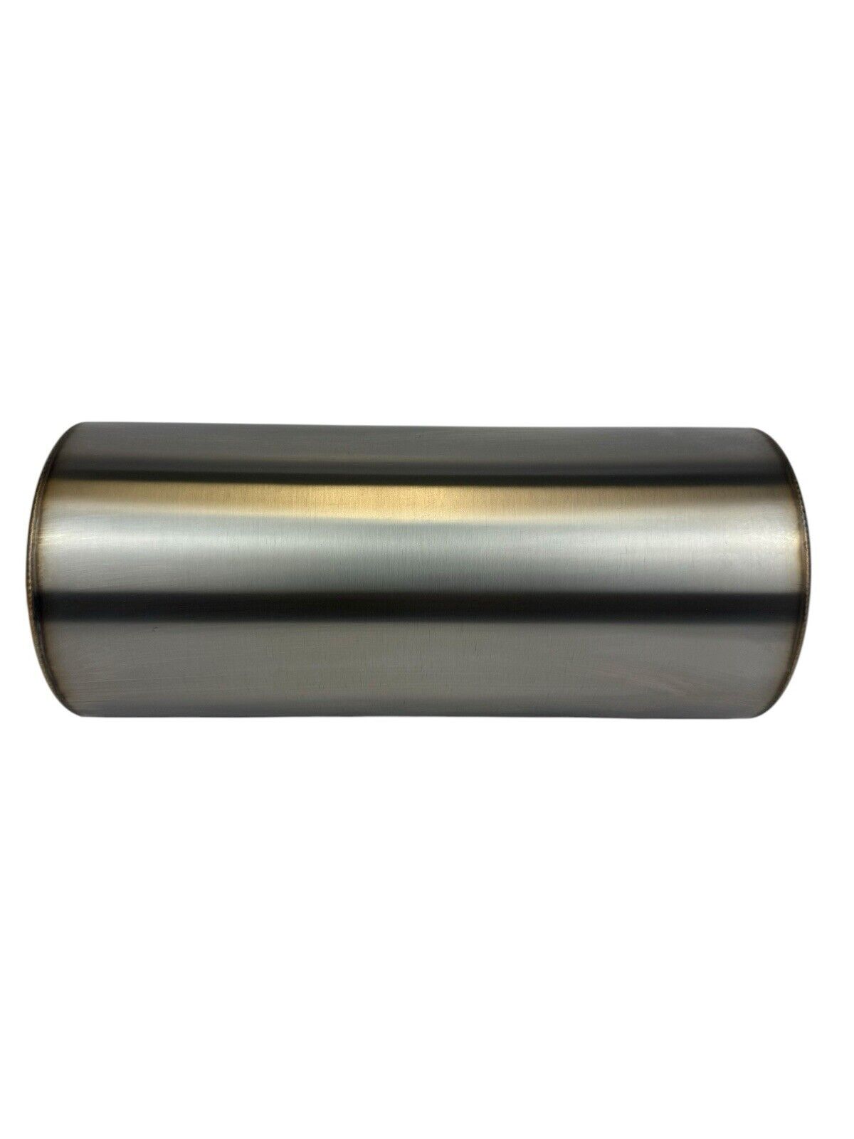 Stainless steel JackSpania Racing R-Series 12-inch resonator muffler with 3-inch inlet and outlet for universal exhaust systems.