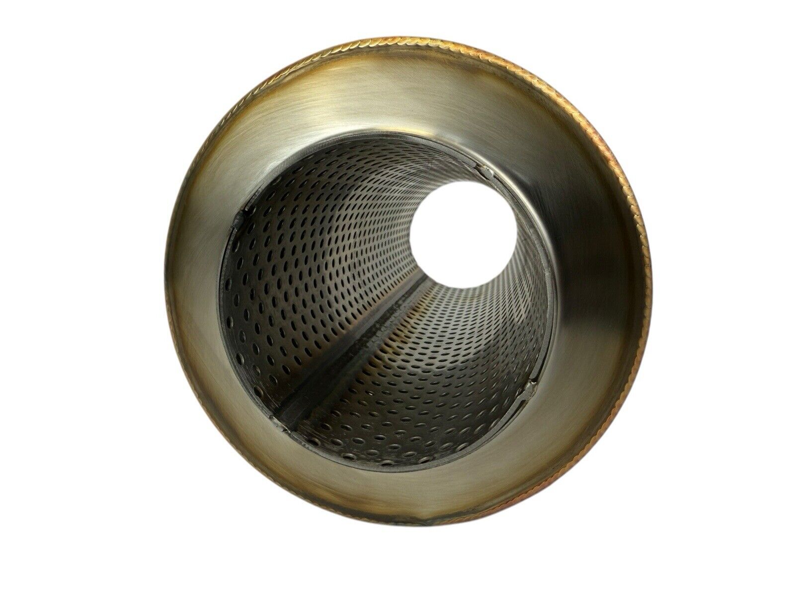 JackSpania Racing R-Series 12-inch stainless steel resonator muffler with 3-inch inlet and outlet for universal exhaust systems.