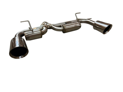 Dual wall Helmholtz axle back exhaust tips for Subaru BRZ and Toyota GR86 from JackSpania Racing, 2.5-inch size, shiny finish