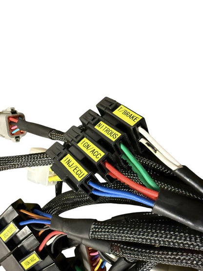 Engine wiring harness by JackSpania Racing for Fueltech FT550, 2JZ VVTi, 2JZGTE, suitable for street and track applications.