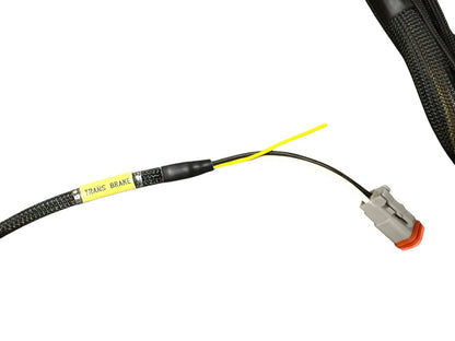 Engine wiring harness for Fueltech FT550, 2JZ VVTi, and 2JZGTE engines by JackSpania Racing, with multiple connectors and wiring.