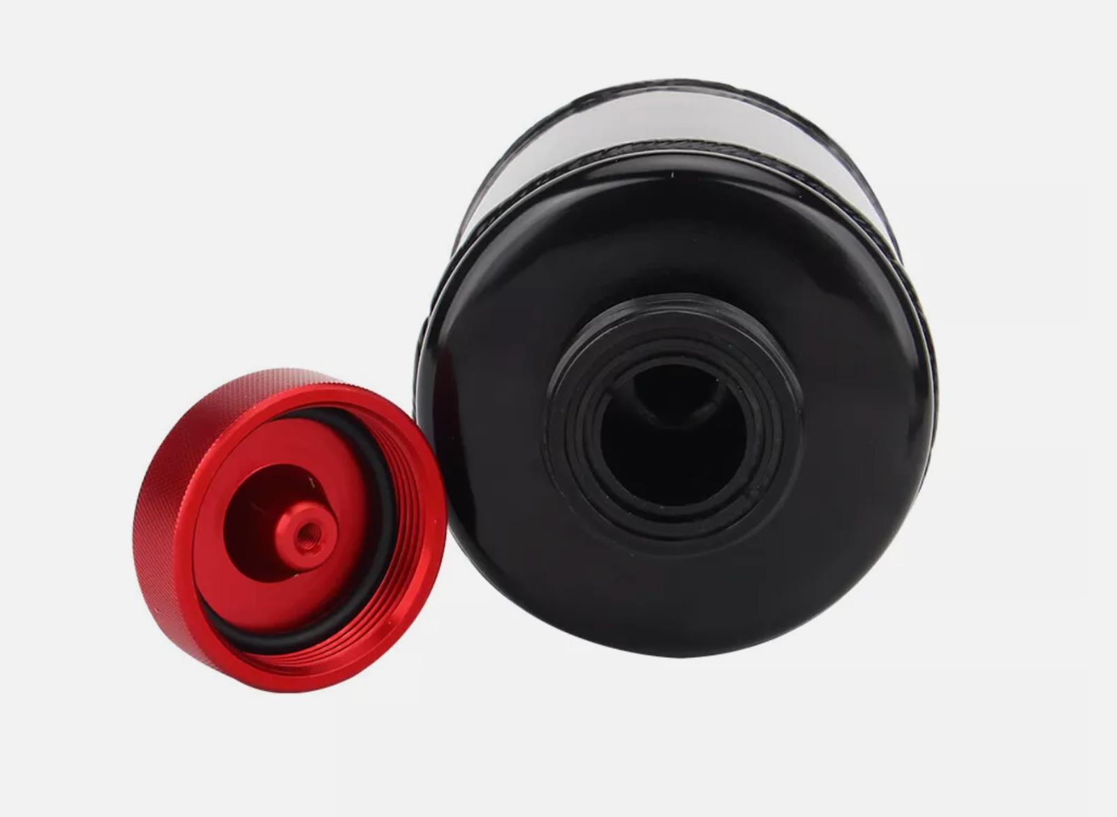 Billet aluminum power steering tank reservoir with cap and universal bracket for suspension parts by JackSpania Racing.