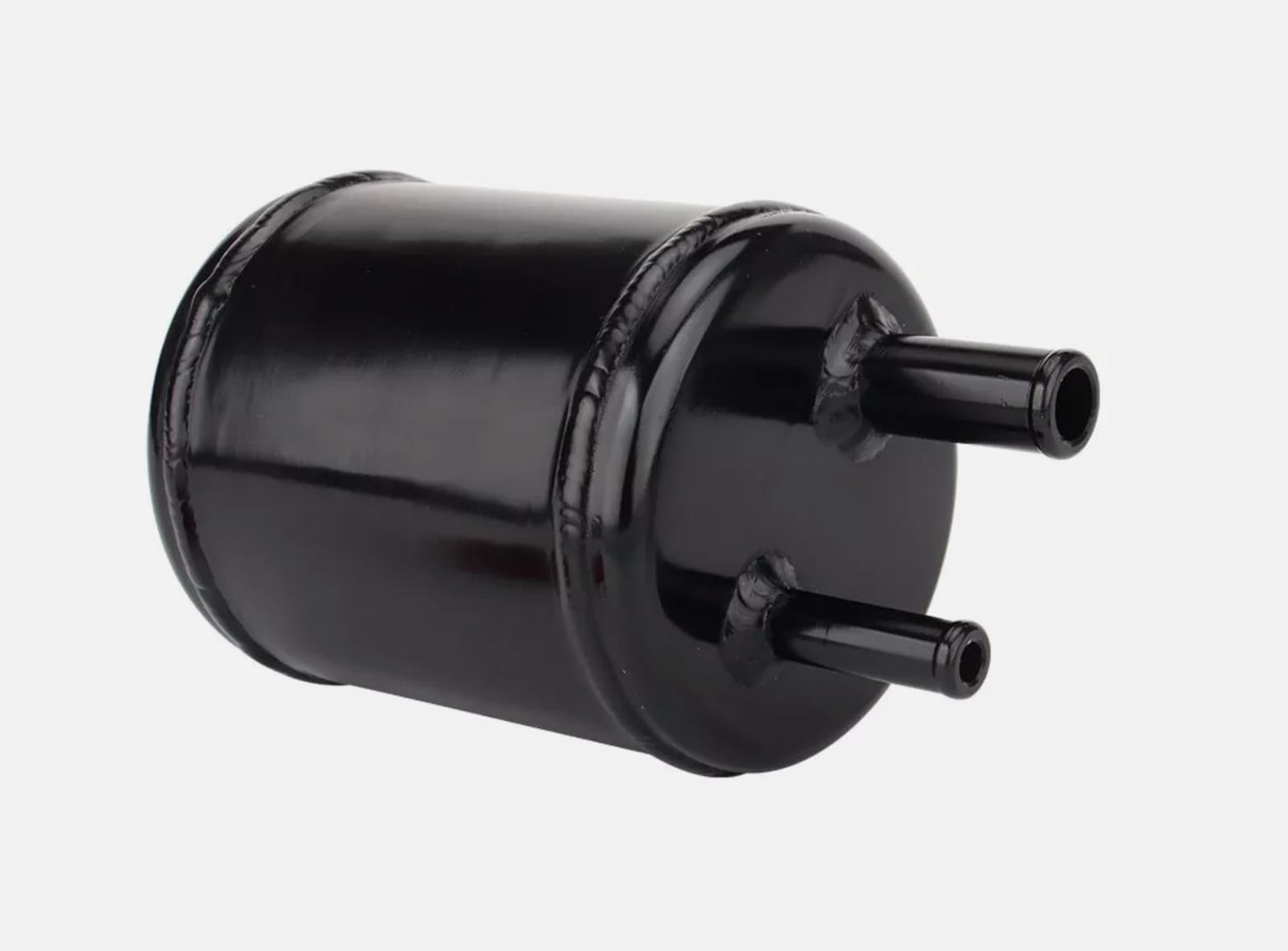 Billet aluminum power steering tank reservoir with cap and universal bracket for suspension parts by JackSpania Racing.