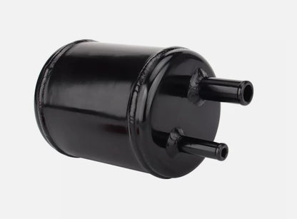Billet aluminum power steering tank reservoir with cap and universal bracket for suspension parts by JackSpania Racing.