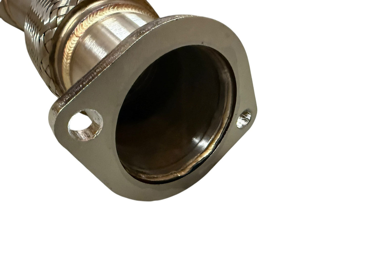 3-inch resonated high flow exhaust mid pipe for Subaru WRX STi 2015-2025 by JackSpania Racing, featuring polished metal finish.