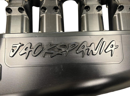 JackSpania Racing 2JZGE intake manifold with 12 injector fuel rail and throttle body, engine parts for Toyota 2JZ GE engine.