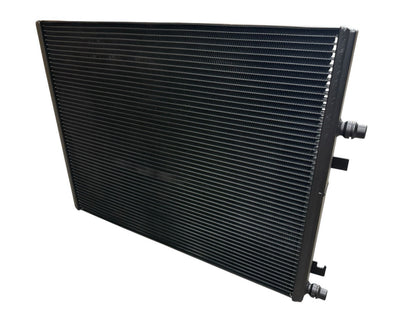 Heat exchanger radiator for BMW G30 G31 5 Series 520i 530i 540i, engine part by JackSpania Racing with visible fins and connectors.