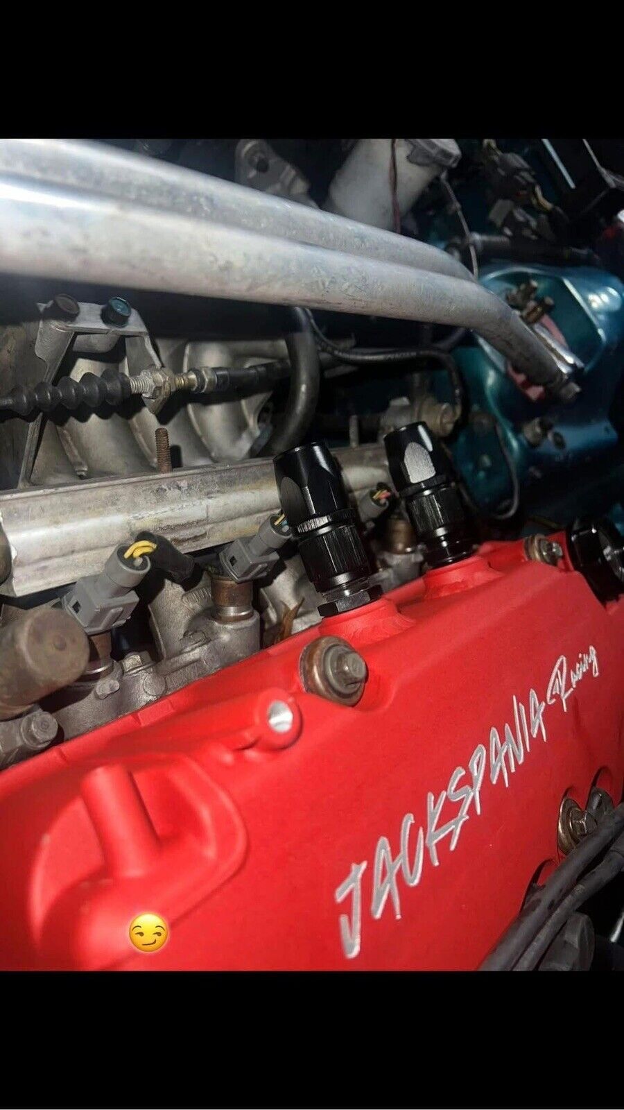 Vented D Series Honda valve cover for D15, D16Y7, D16Y8, D16Z6 engines, black with vent openings, by JackSpania Racing