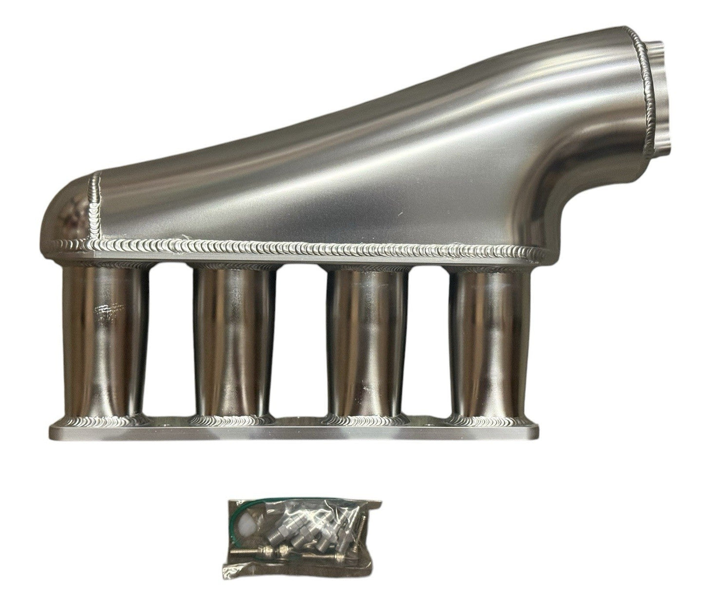 70mm aluminum intake manifold for Mazda MX-5 Miata NC 2.5L engine, made by JackSpania Racing, with detailed sheet metal construction.