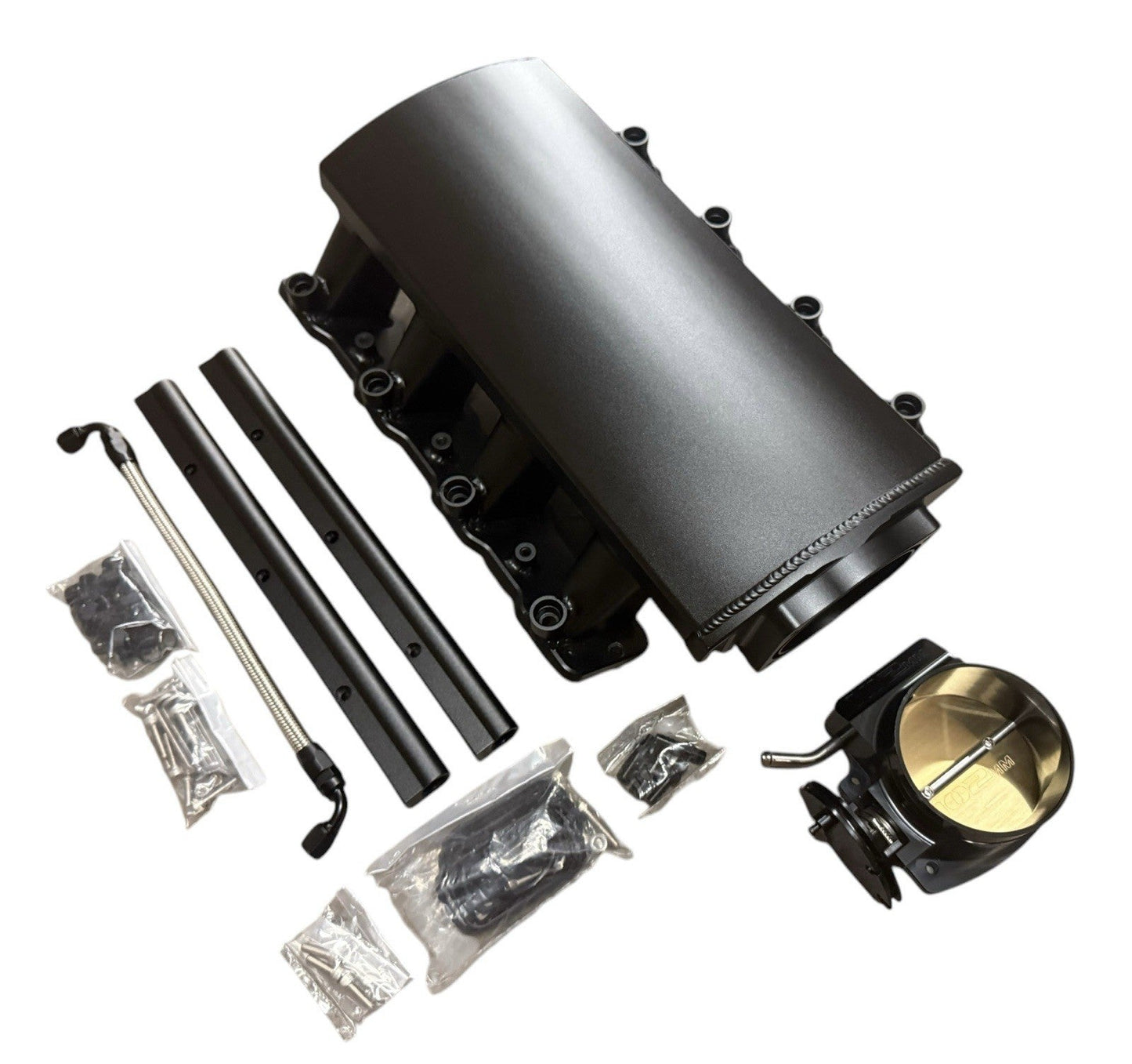 Low Profile LS3 L92 102 Fabricated Intake Manifold Fuel Rails Throttle Body TB