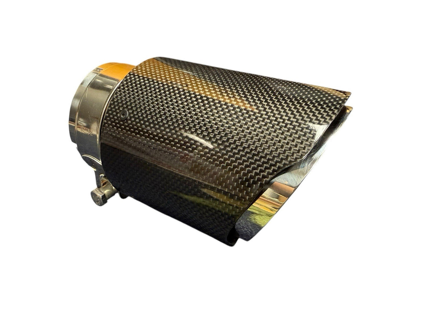 Carbon fiber exhaust pipe tip, 3-inch universal tailpipe for car exhaust systems, by JackSpania Racing.