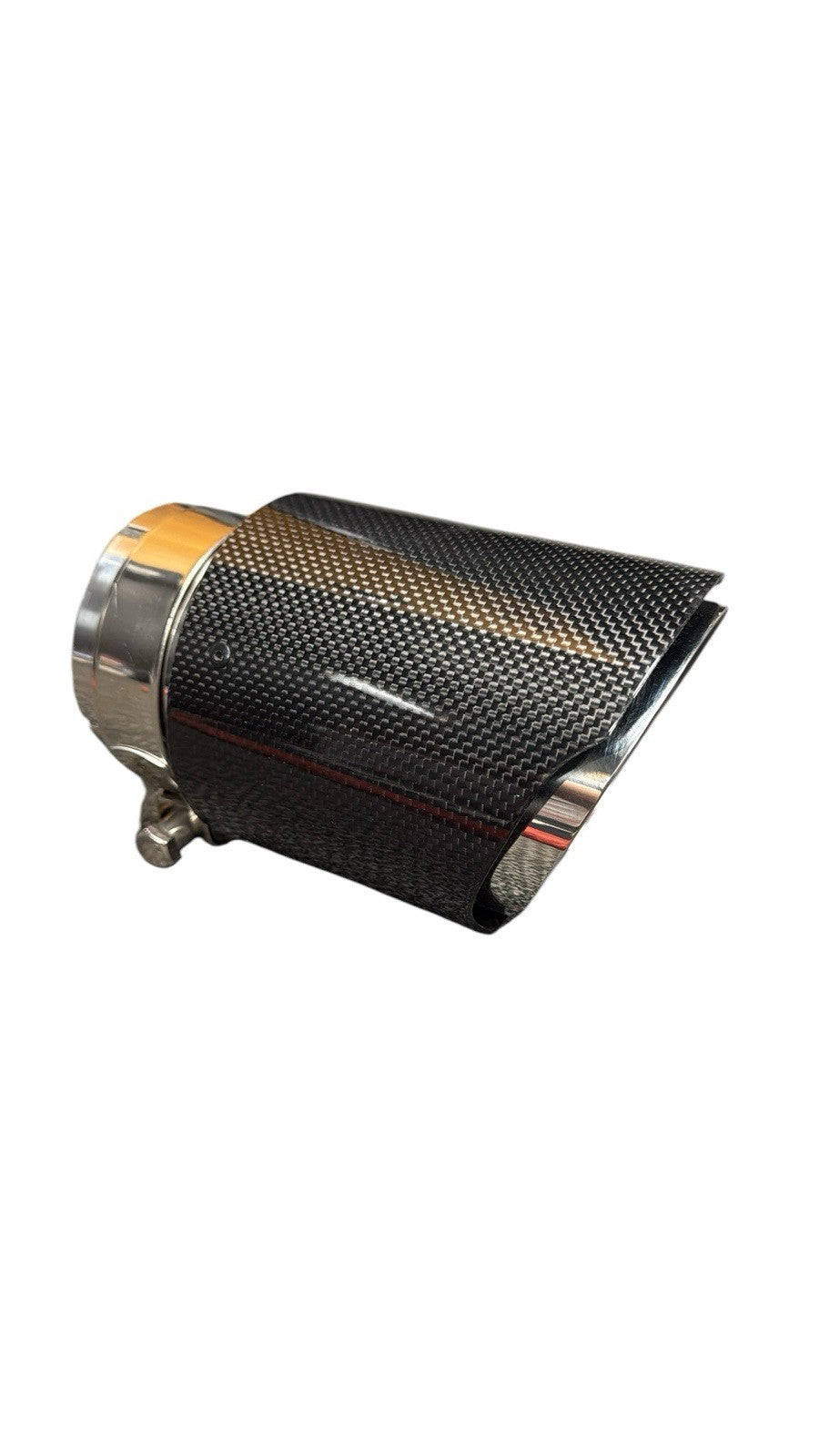 JackSpania Racing carbon fiber exhaust pipe tip, 3-inch universal tailpipe for car exhaust system, lightweight and stylish.