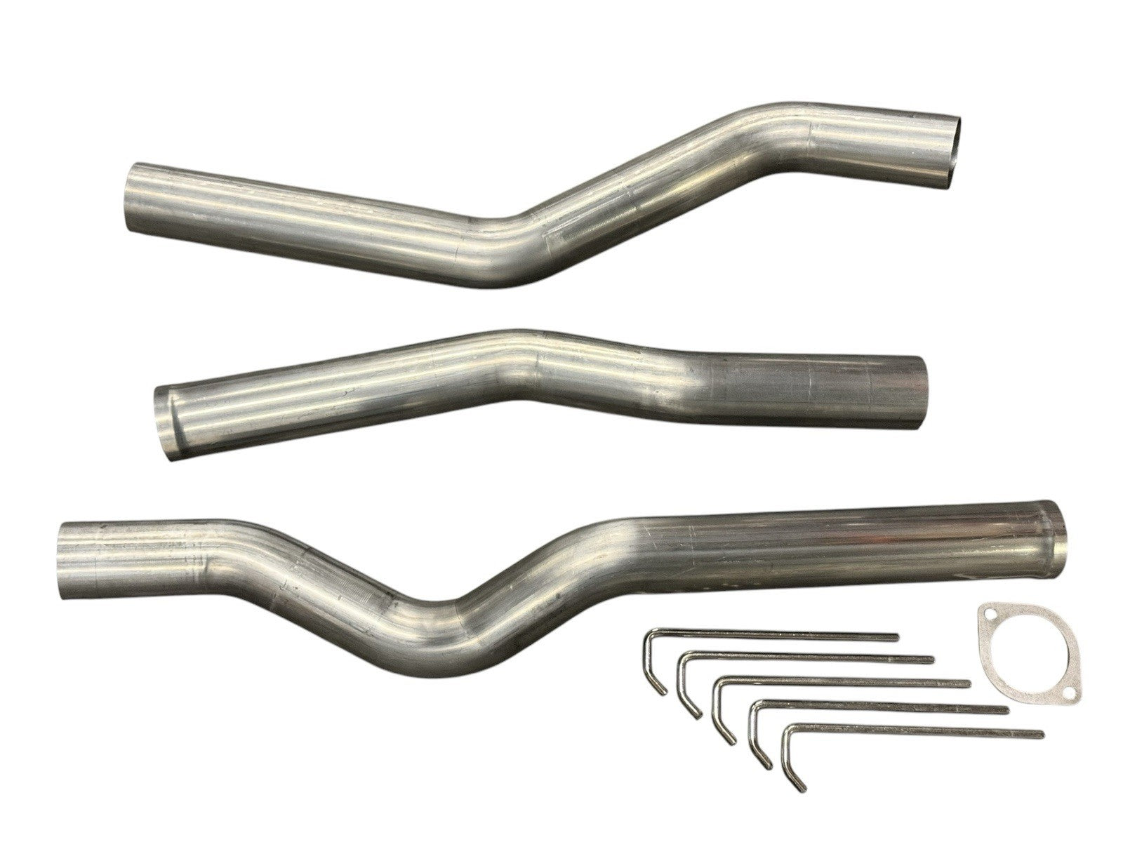 JackSpania Racing 3-inch high flow mandrel bent exhaust piping for Acura RSX 2002-2006, showcasing smooth bends and durable metal construction.