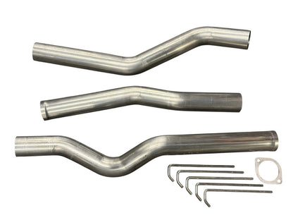 JackSpania Racing 3-inch high flow mandrel bent exhaust piping for Acura RSX 2002-2006, showcasing smooth bends and durable metal construction.