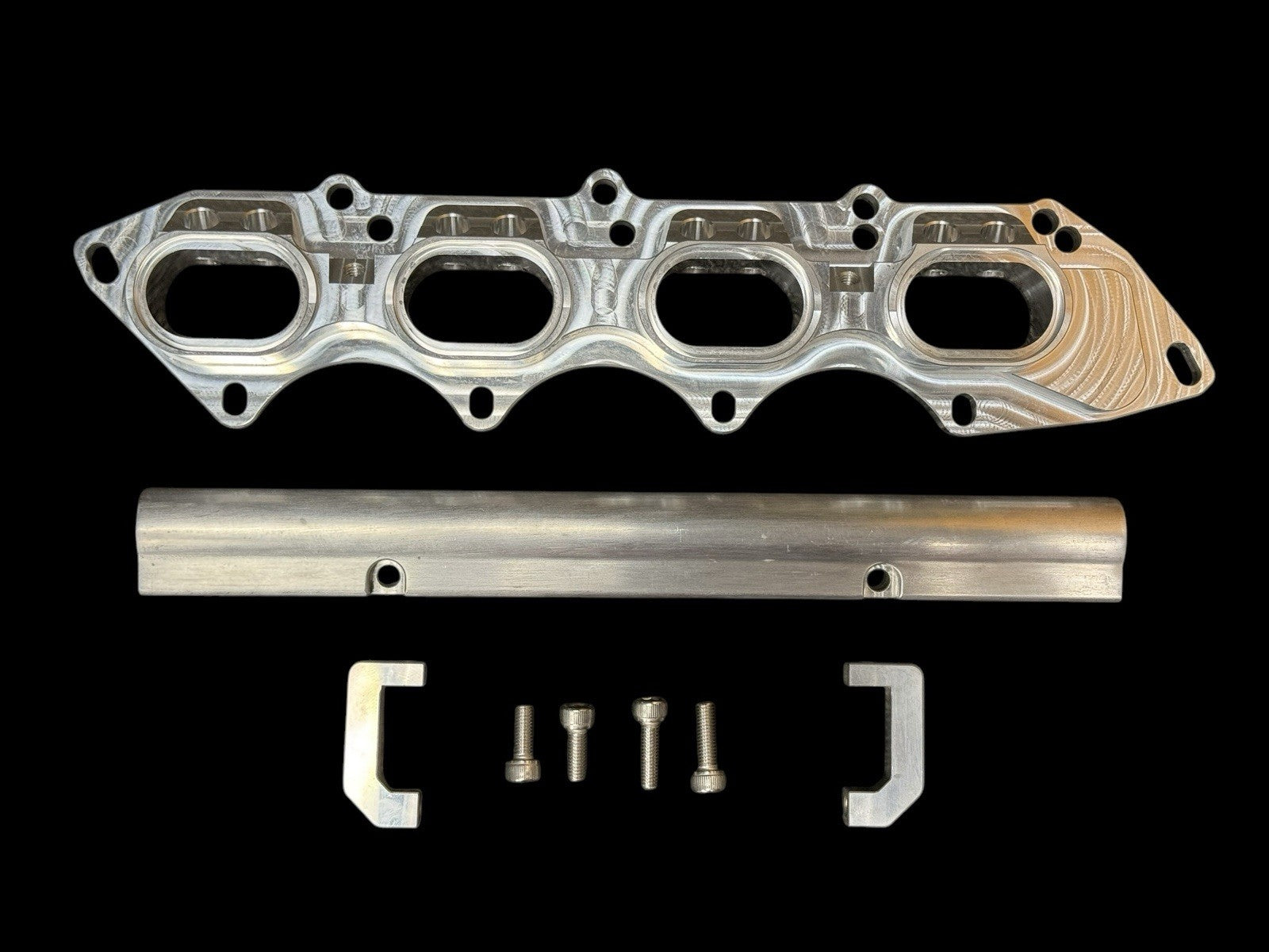 JackSpania Racing billet B16 B18 K K20 K24 intake manifold adapter flange with 8 or 4 injector ports, engine parts for DIY upgrades.