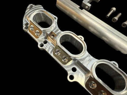JackSpania Racing billet intake manifold adapter flange for B16, B18, K20, K24 engines with 4 or 8 injector ports.