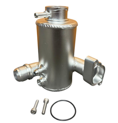 JackSpania Racing B Series B18C1 GSR race coolant upper fill neck with swirl pot and 16AN accessory port, engine part accessory
