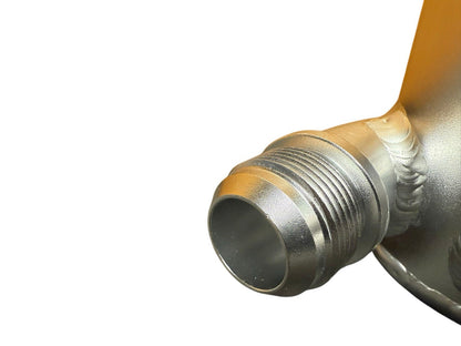 JackSpania Racing B Series B18C1 GSR race coolant upper fill neck with swirl pot and 16AN accessory port, engine cooling part.